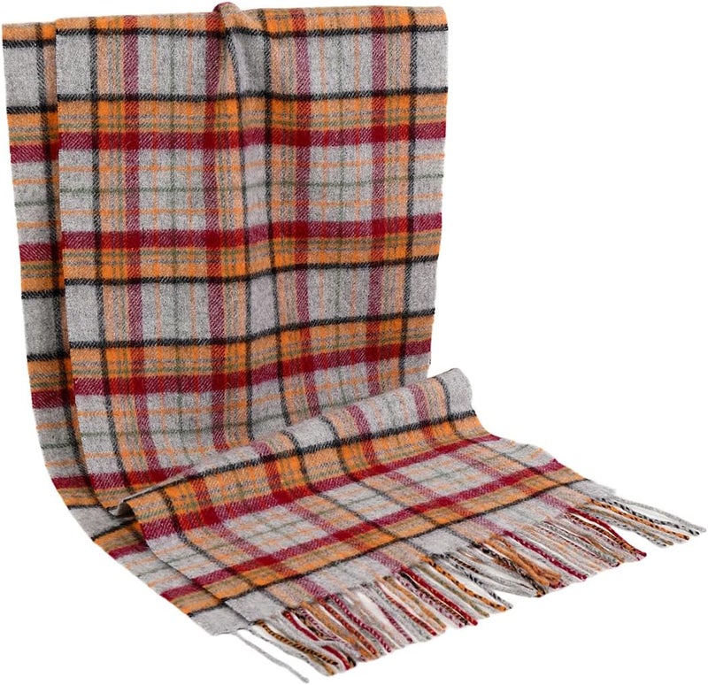 SKNSOFT Winter Wool Plaid Scarf for Men,Women Fashion Tartan Wrap Checkered Scarves - Image 2
